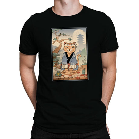 Zen Meowster - Mens Premium T-Shirts RIPT Apparel Small / Black