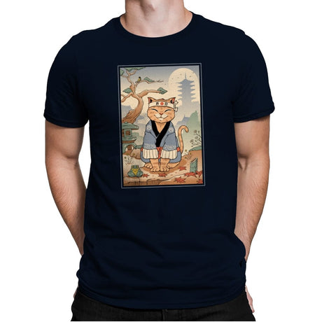 Zen Meowster - Mens Premium T-Shirts RIPT Apparel Small / Midnight Navy