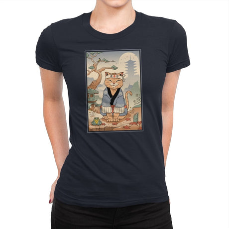 Zen Meowster - Womens Premium T-Shirts RIPT Apparel Small / Midnight Navy