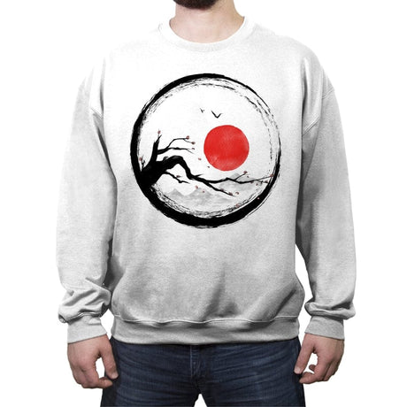 Zen Nature - Crew Neck Sweatshirt Crew Neck Sweatshirt RIPT Apparel Small / White