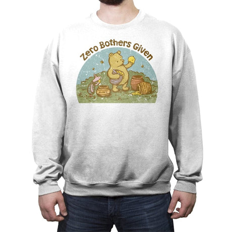 Zero Bothers Given - Best Seller - Crew Neck Sweatshirt Crew Neck Sweatshirt RIPT Apparel Small / White