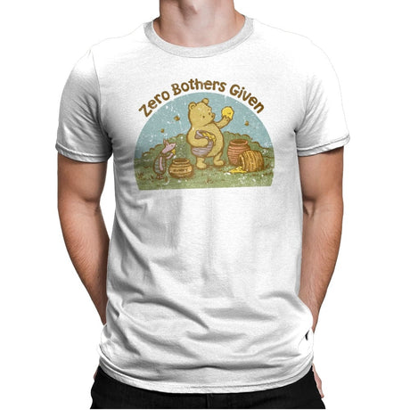 Zero Bothers Given - Mens Premium T-Shirts RIPT Apparel Small / White