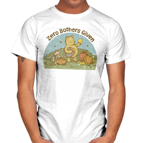 Zero Bothers Given - Mens T-Shirts RIPT Apparel Small / White