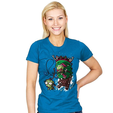 Zim Stole Christmas - Womens T-Shirts RIPT Apparel Small / Turquoise