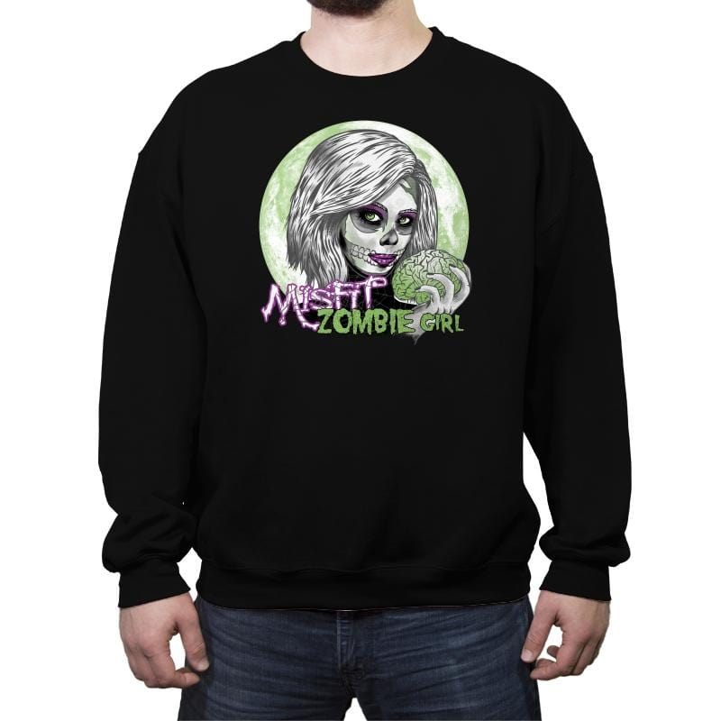 Zombie Girl - Crew Neck Sweatshirt Crew Neck Sweatshirt RIPT Apparel